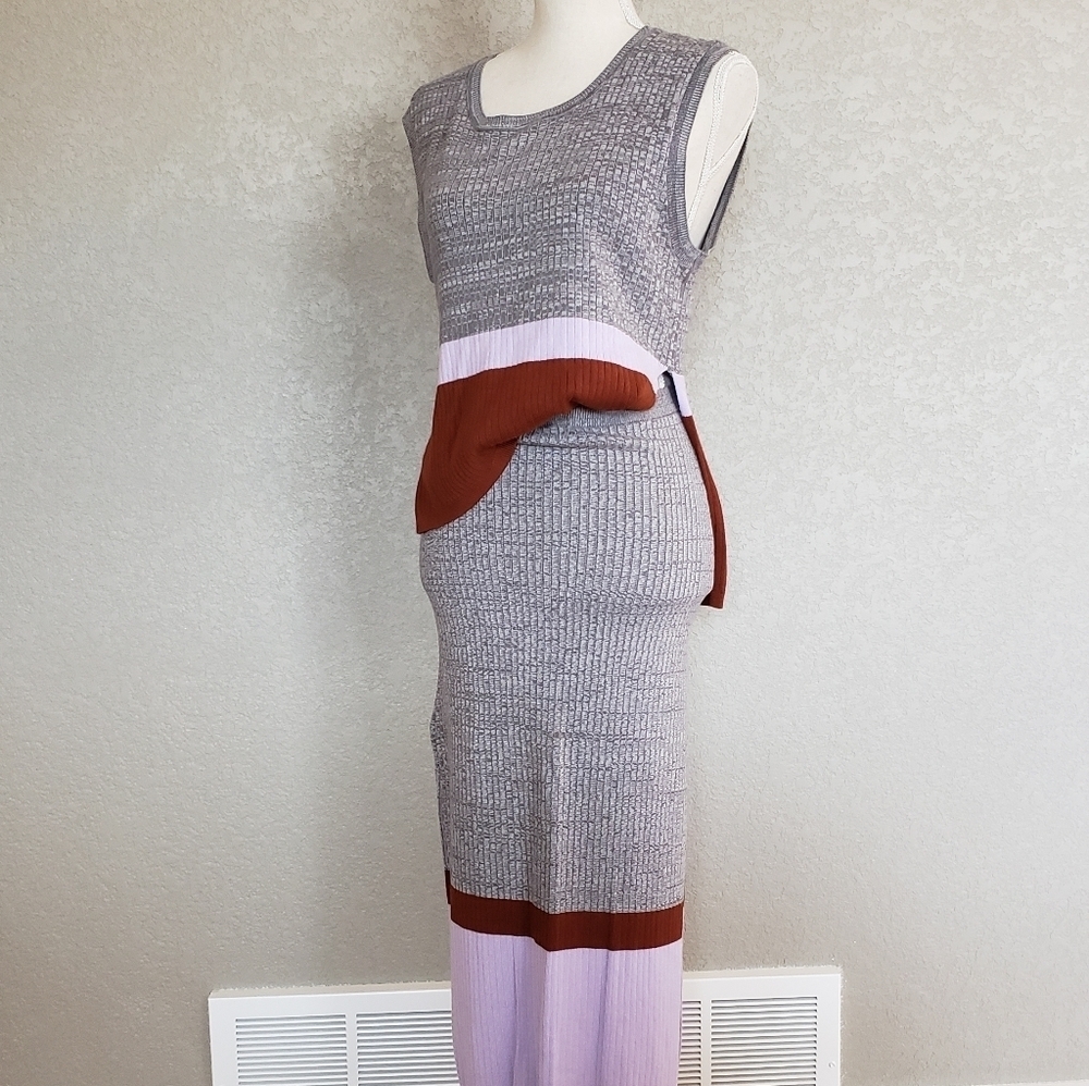 Free people knit set ribbed skirt and tank top - Picture 1 of 11